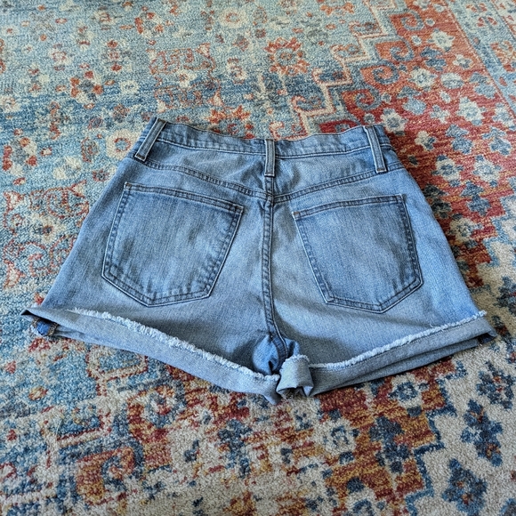 J.Crew High Rise Raw Hem High Rise Button Fly Light Denim Shorts Size 26 - Picture 3 of 10